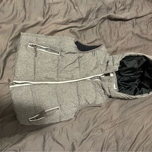 Gray Hooded Puffer Vest